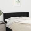 Tăblie de pat cu aripioare negru 147x16x78/88 cm textil