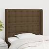 Tăblie de pat cu aripioare maro închis 83x16x118/128 cm textil