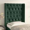 Tăblie pat cu aripioare verde închis 83x16x118/128 cm catifea