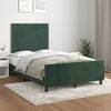 Cadru de pat cu tăblie, verde închis, 120x200 cm, catifea