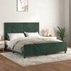 Cadru de pat cu tăblie, verde închis, 160x200 cm, catifea