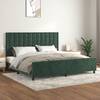 Cadru de pat cu tăblie, verde închis, 200x200 cm, catifea