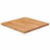Blat masă pătrat maro deschis 50x50x2,5cm lemn stejar tratat