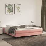 Saltea de pat cu arcuri, roz, 180x200x20 cm, catifea