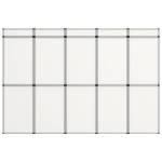 Perete de afișaj pliabil cu 15 panouri, alb, 302 x 200 cm