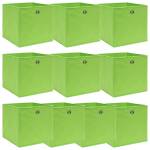 Cutii depozitare, 10 buc., verde, 32x32x32 cm, textil