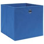Cutii depozitare, 4 buc., albastru, 32x32x32 cm, textil