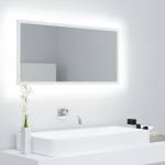Oglindă de baie cu led, alb, 90x8,5x37 cm, pal