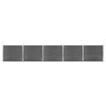 Set panouri gard, 872x146 cm, negru, wpc