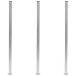 Stâlpi de gard, 3 buc., 185 cm, aluminiu