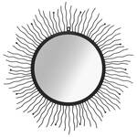 Oglindă de perete, negru, 80 cm, raze de soare