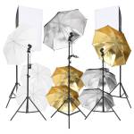 Kit de studio foto cu set de lumini și softbox-uri, 9 piese