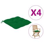 Perne de scaun, 4 buc., verde, 40x40x7 cm