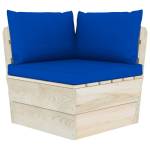 Perne pentru canapea din paleți, 3 buc., albastru, textil