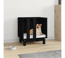 Casă pentru câini, negru, 50x40x52 cm, lemn masiv de pin