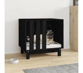 Casă pentru câini, negru, 60x45x57 cm, lemn masiv de pin