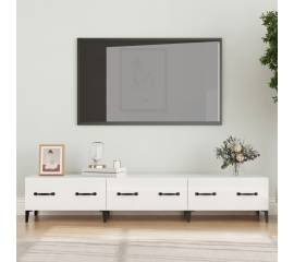 Comodă tv, alb extralucios, 150x34,5x30 cm, lemn prelucrat