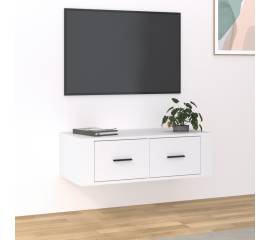 Dulap tv suspendat, alb, 80x36x25 cm, lemn compozit