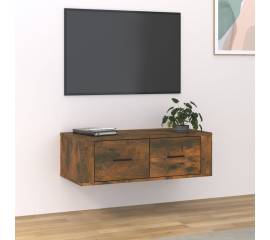 Dulap tv suspendat, stejar fumuriu, 80x36x25 cm, lemn compozit