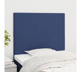 Tăblii de pat, 2 buc, albastru, 100x5x78/88 cm, textil