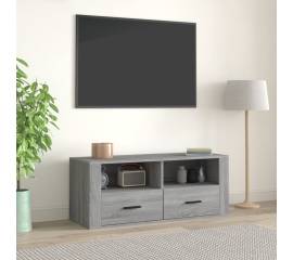 Comodă tv, gri sonoma, 100x35x40 cm, lemn prelucrat