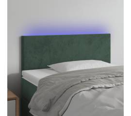 Tăblie de pat cu led, verde închis, 80x5x78/88 cm, catifea