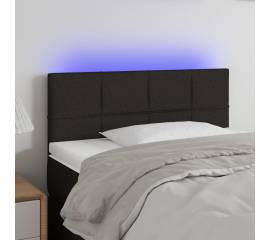 Tăblie de pat cu led, negru, 80x5x78/88 cm, textil