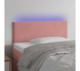 Tăblie de pat cu led, roz, 90x5x78/88 cm, catifea