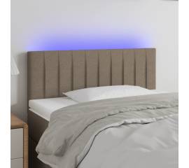 Tăblie de pat cu led, gri taupe, 80x5x78/88 cm, textil