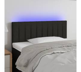 Tăblie de pat cu led, negru, 90x5x78/88 cm, textil