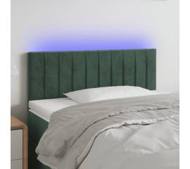 Tăblie de pat cu led, verde închis, 80x5x78/88 cm, catifea