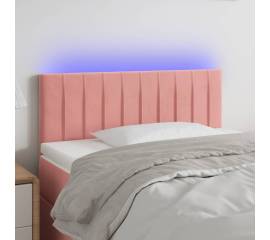 Tăblie de pat cu led, roz, 80x5x78/88 cm, catifea