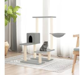 Ansamblu pisici, stâlpi din funie sisal, gri deschis, 94,5 cm