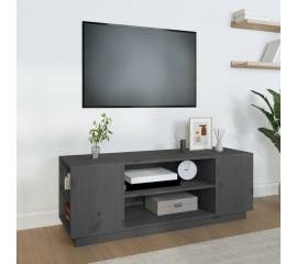 Comodă tv, gri, 110x35x40,5 cm, lemn masiv de pin