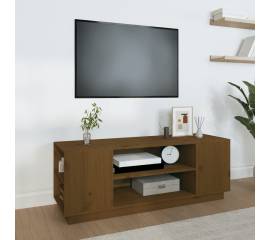 Comodă tv, maro miere, 110x35x40,5 cm, lemn masiv de pin