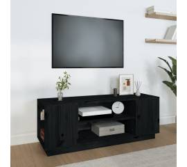 Comodă tv, negru, 110x35x40,5 cm, lemn masiv de pin