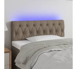 Tăblie de pat cu led, gri taupe, 90x7x78/88 cm, textil