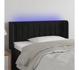 Tăblie de pat cu led, negru, 83x16x78/88 cm, catifea