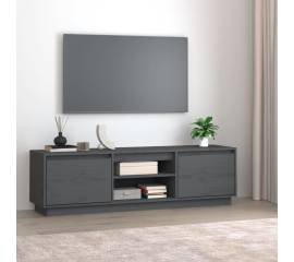 Comodă tv, gri, 140x35x40 cm, lemn masiv de pin