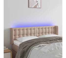 Tăblie de pat cu led cappuccino 147x16x78/88 cm piele ecologică