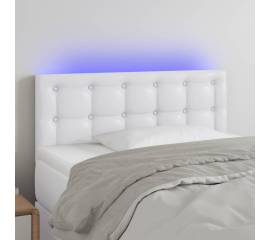 Tăblie de pat, alb, 80x5x78/88 cm, piele ecologică