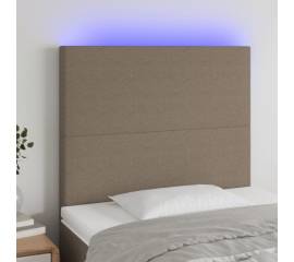 Tăblie de pat cu led, gri taupe, 80x5x118/128 cm, textil