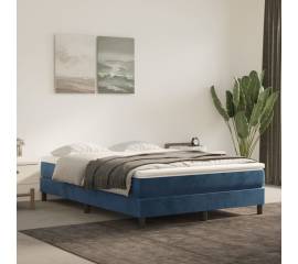 Saltea de pat cu arcuri, albastru închis, 140x190x20 cm catifea