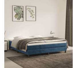 Saltea de pat cu arcuri, albastru închis, 160x200x20cm, catifea