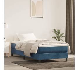 Saltea de pat cu arcuri, albastru închis, 90x190x20 cm catifea