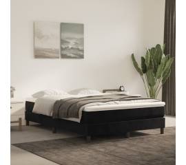 Saltea de pat cu arcuri, negru, 140x190x20 cm, catifea