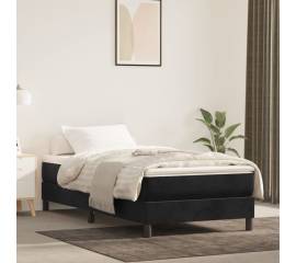 Saltea de pat cu arcuri, negru, 90x200x20 cm, catifea