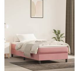 Saltea de pat cu arcuri, roz, 90x190x20 cm, catifea