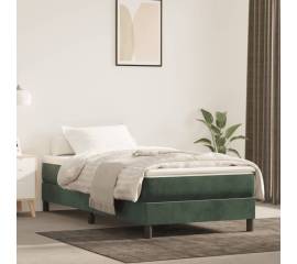 Saltea de pat cu arcuri, verde închis, 100x200x20 cm, catifea
