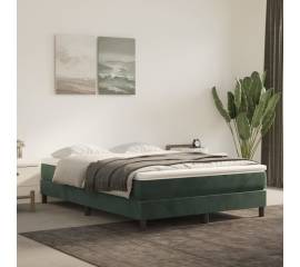 Saltea de pat cu arcuri, verde închis, 140x200x20 cm, catifea